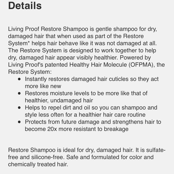 Living Proof Restore Shampoo and Condition 24oz - Picture 4 of 8